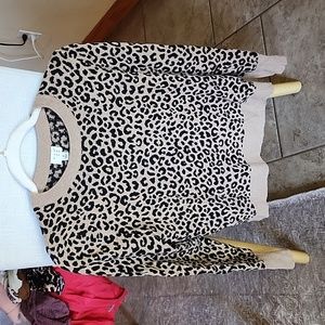 Leopard A New Day Sweater size small